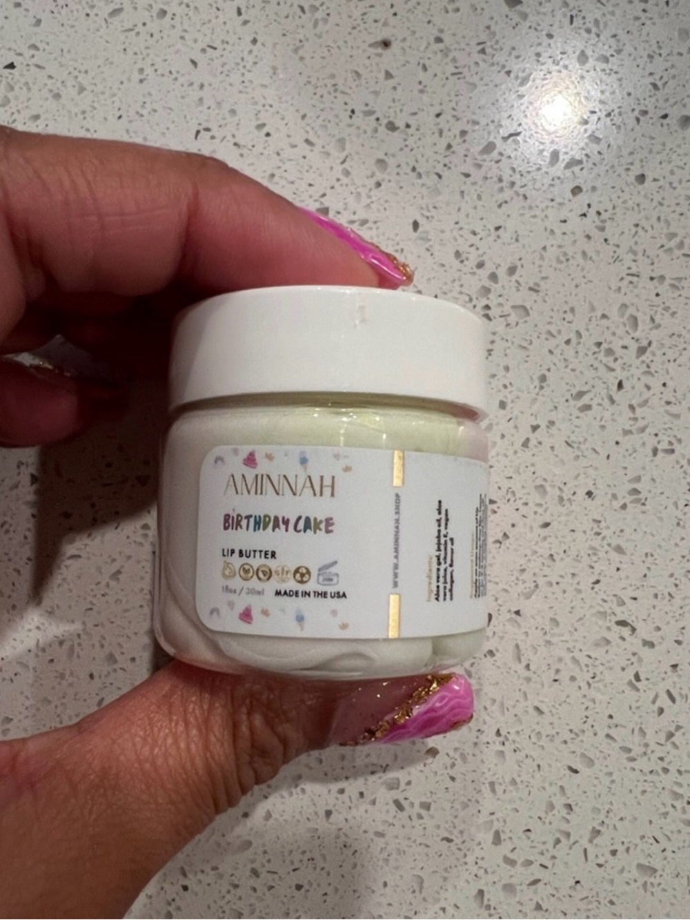 5/$35 NWT Aminnah Birthday Cake Lip Butter retails $20